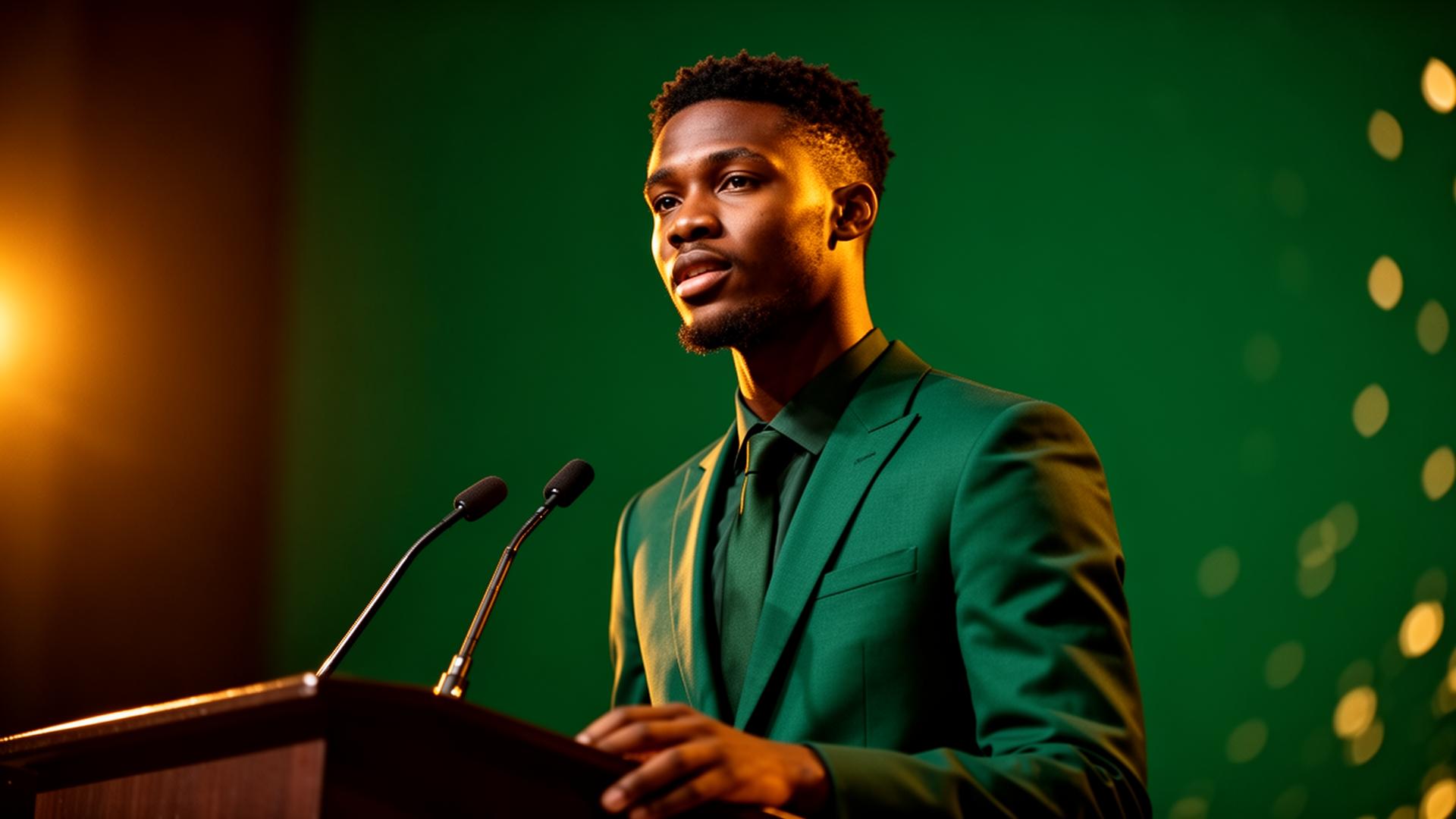 onemanszn delivering a keynote address